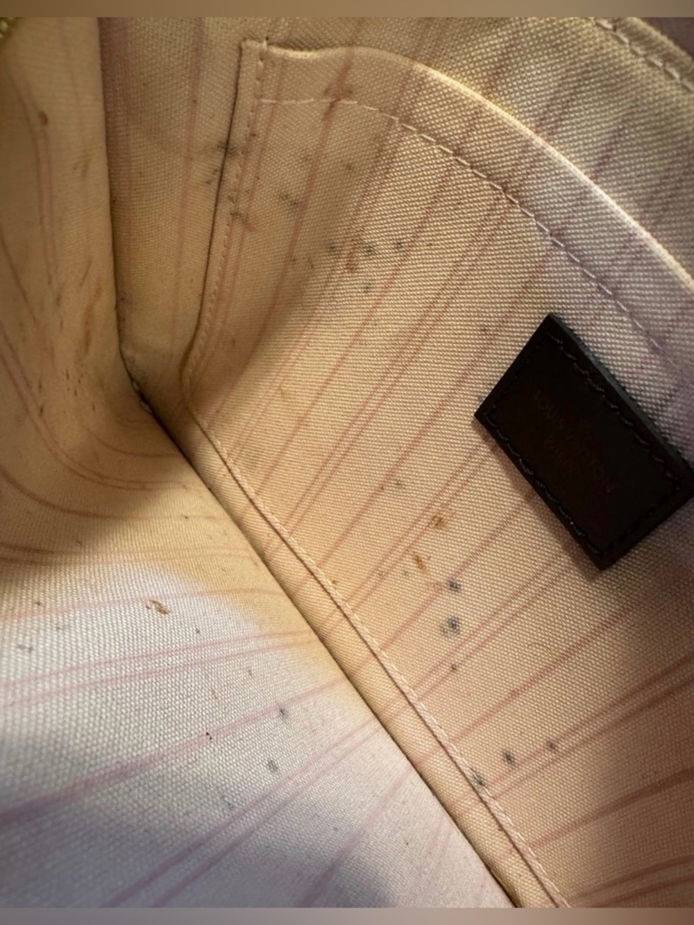 ⭐️ Authentic LV Louis Vuitton Damier Ebene  Neverfull Pouchette Wristlet ⭐️ - Picture 12 of 12